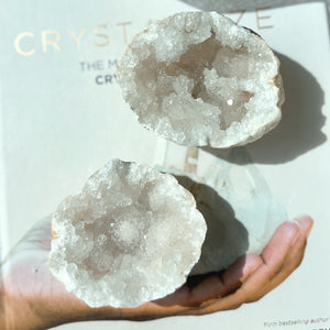 White Quartz Geode (1 pair)