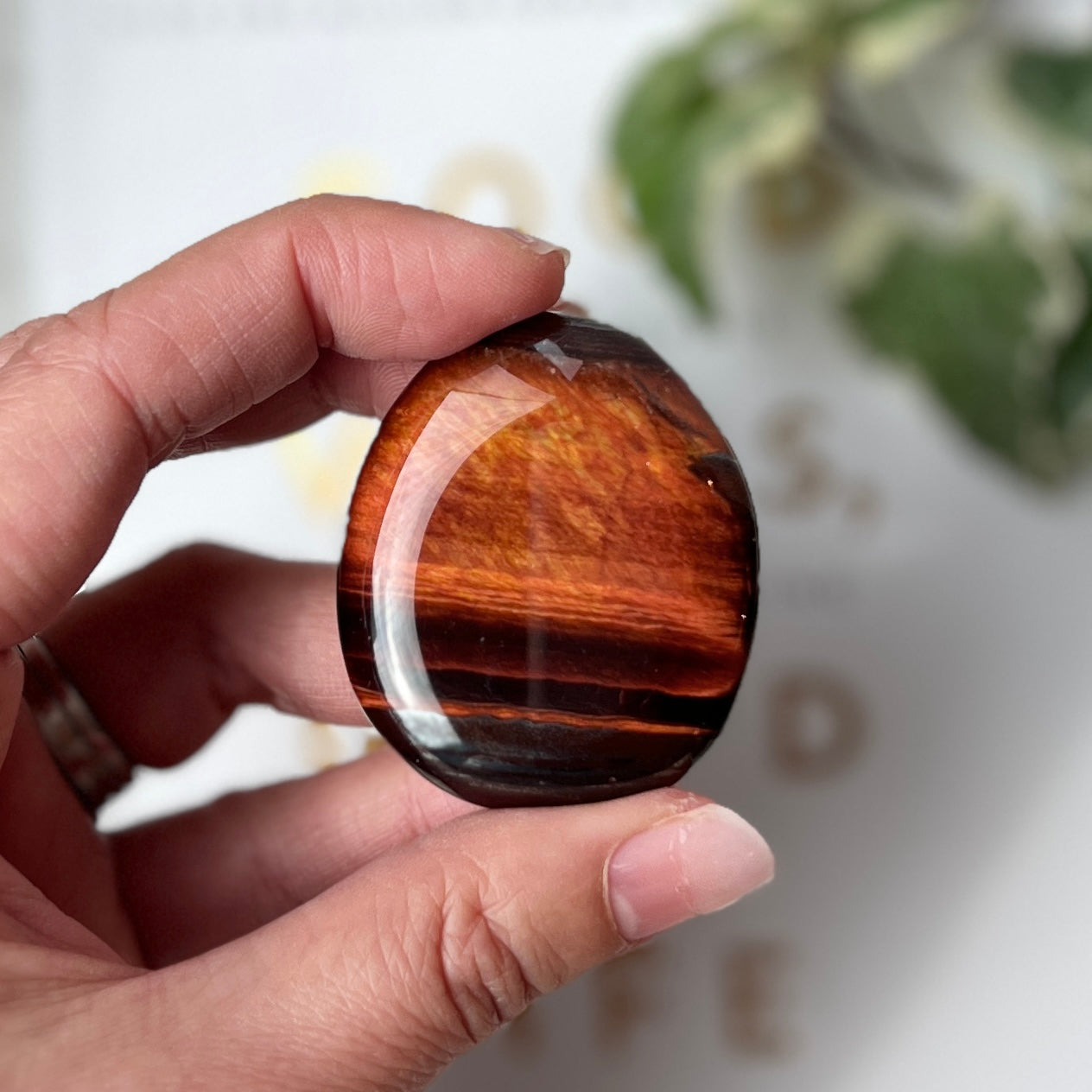 Red Tiger’s Eye Palm Stone