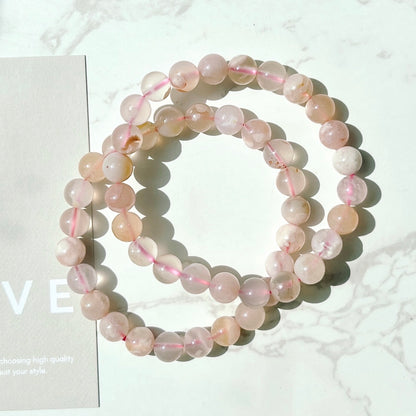 Flower Agate Bracelet 7mm