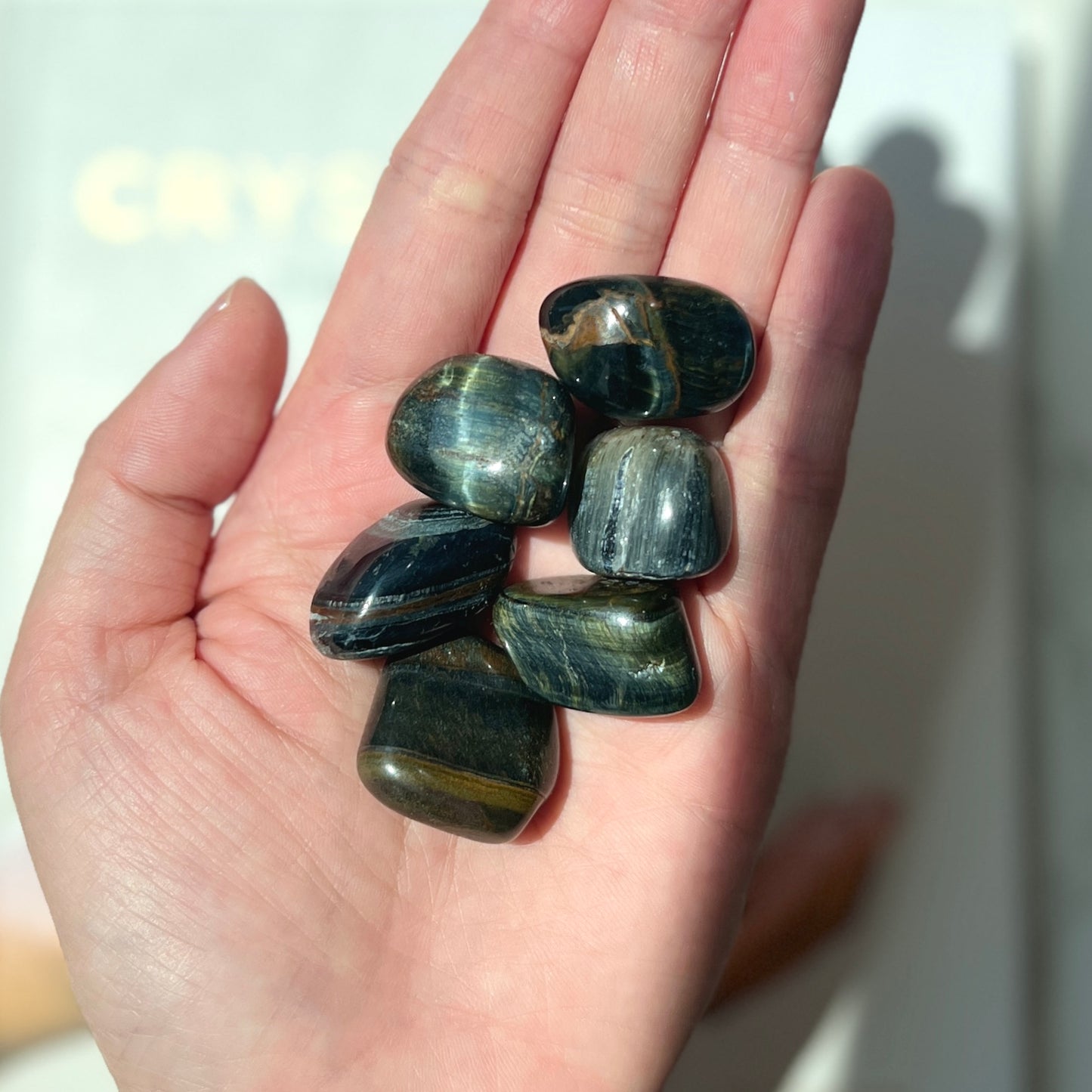 Blue Tigers Eye Tumble stone (BTE-TS01)