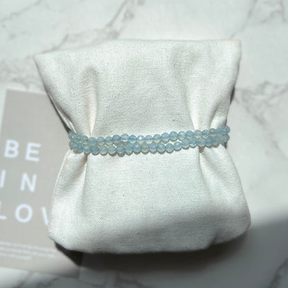 Aquamarine Facet Bracelet 4mm