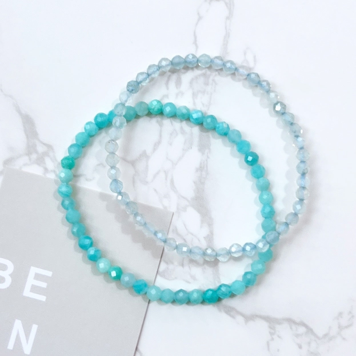 Aquamarine Facet Bracelet 4mm