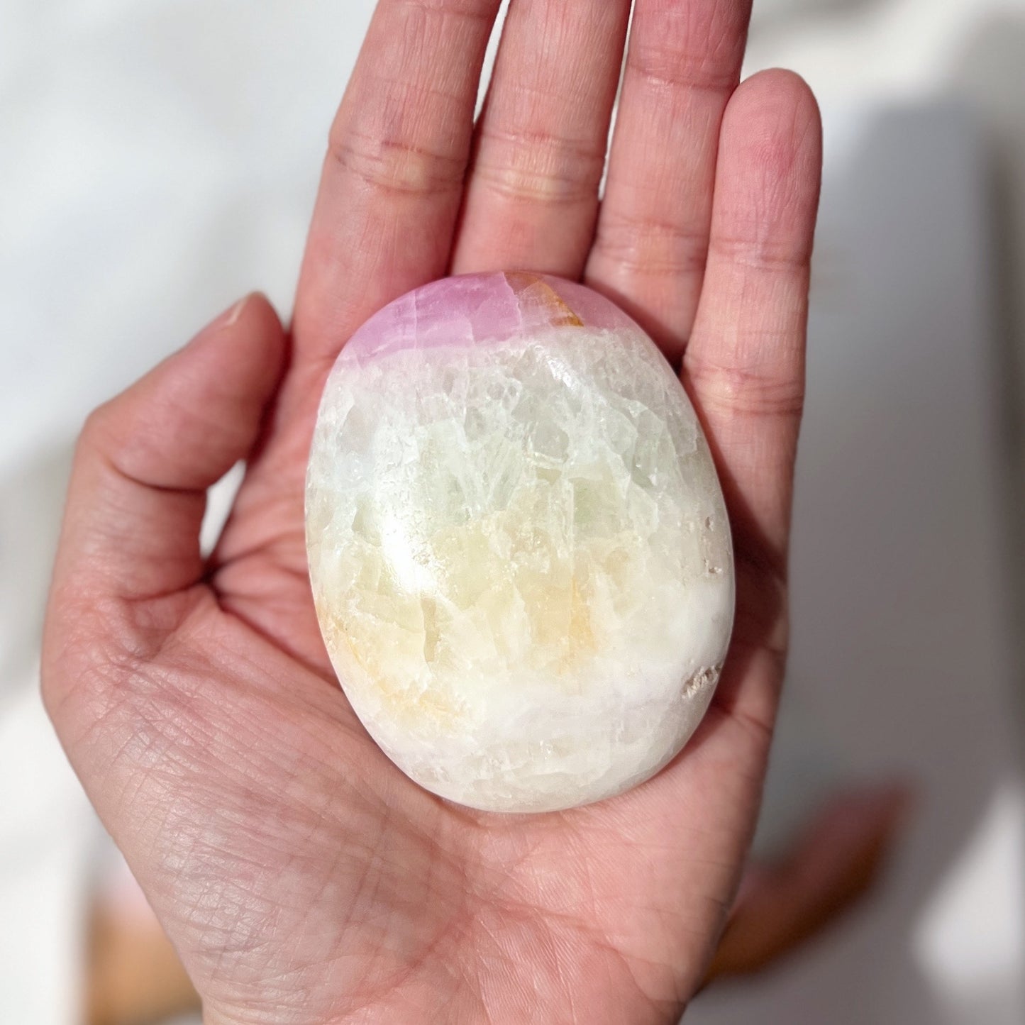 Pink Aragonite Palmstone