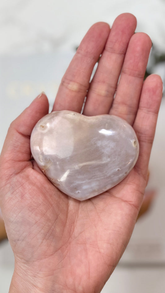 Flower Agate Heart (FA-007)