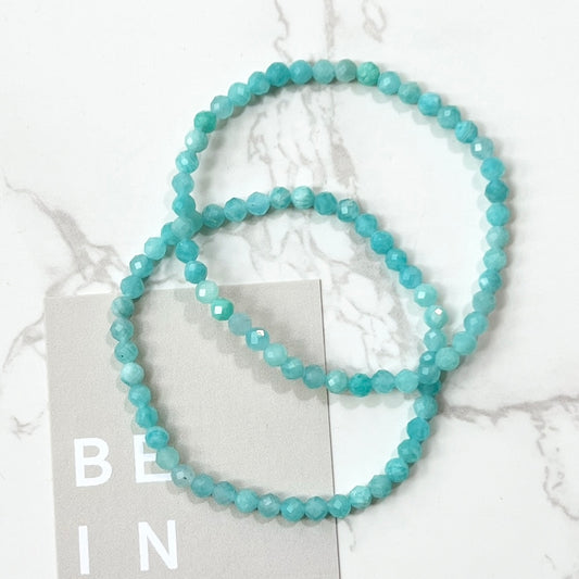 Amazonite Facet bracelet 4mm 天河石