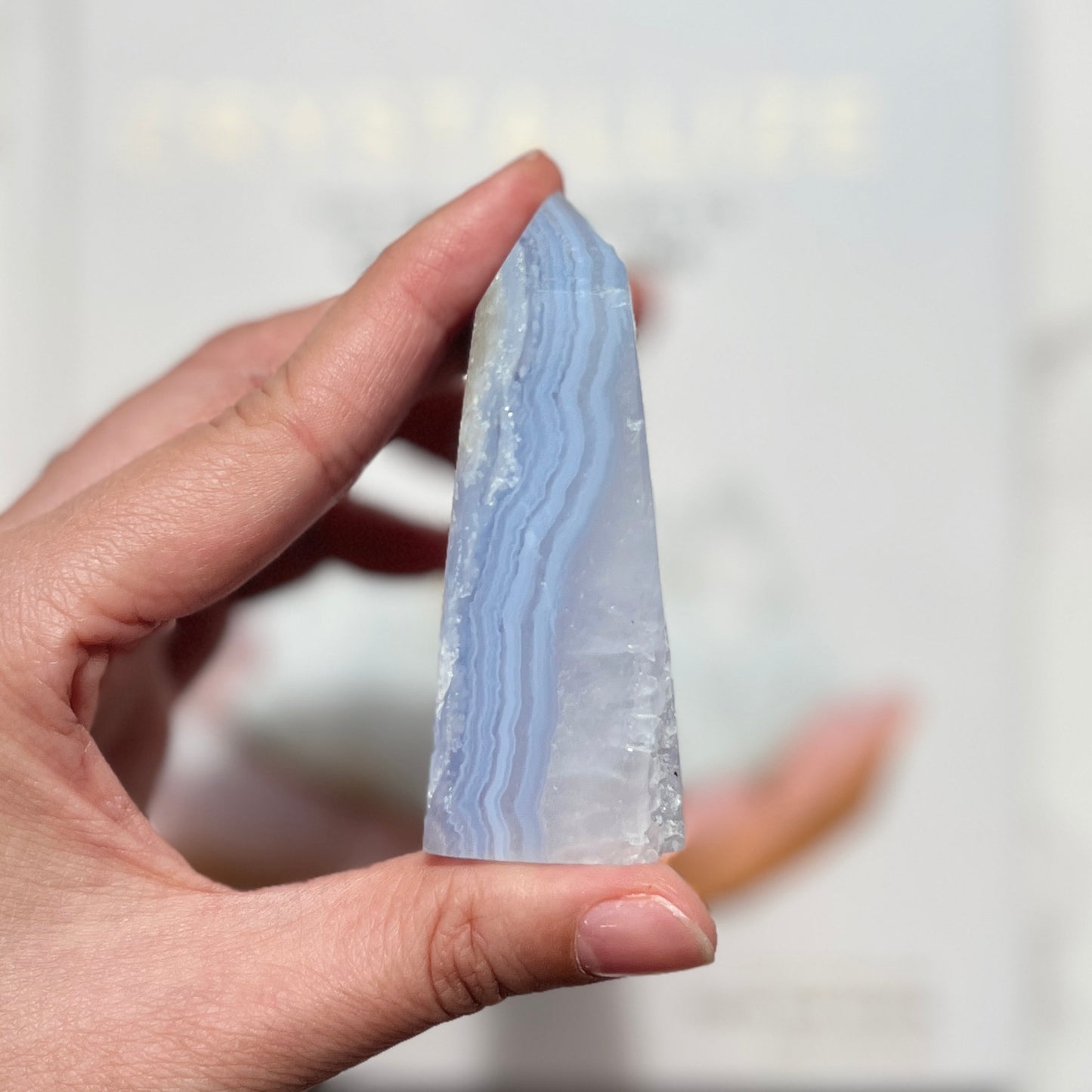 Blue Lace Agate Point 藍紋瑪瑙