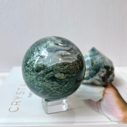 Moss Agate Sphere 6.5cm