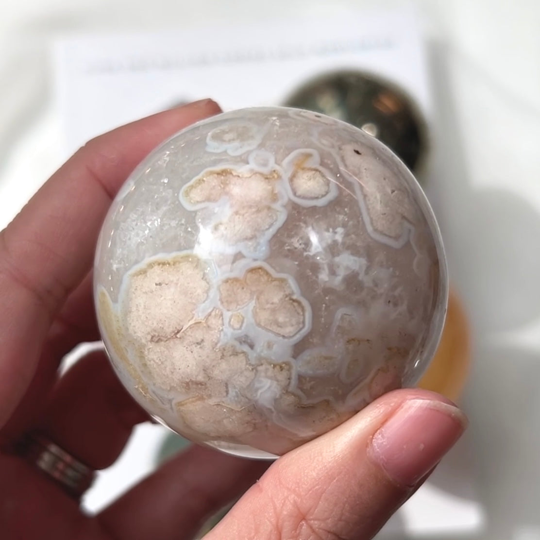 Flower Agate Sphere (FA-012)