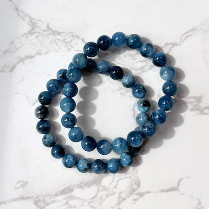 Aquamarine Black Tourmaline bracelet 8-9mm