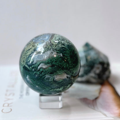 Moss Agate Sphere 6.5cm