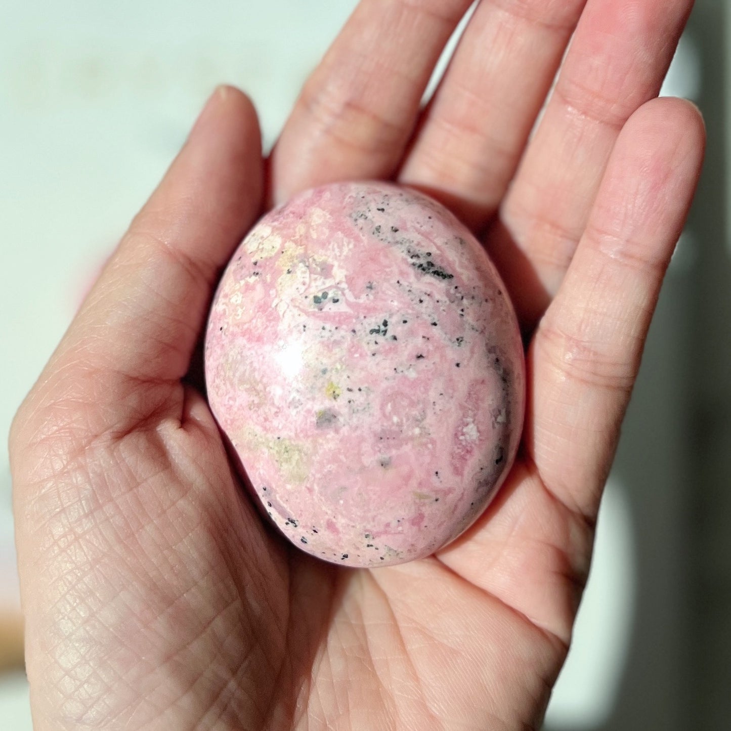 Rhodonite Palm Stone