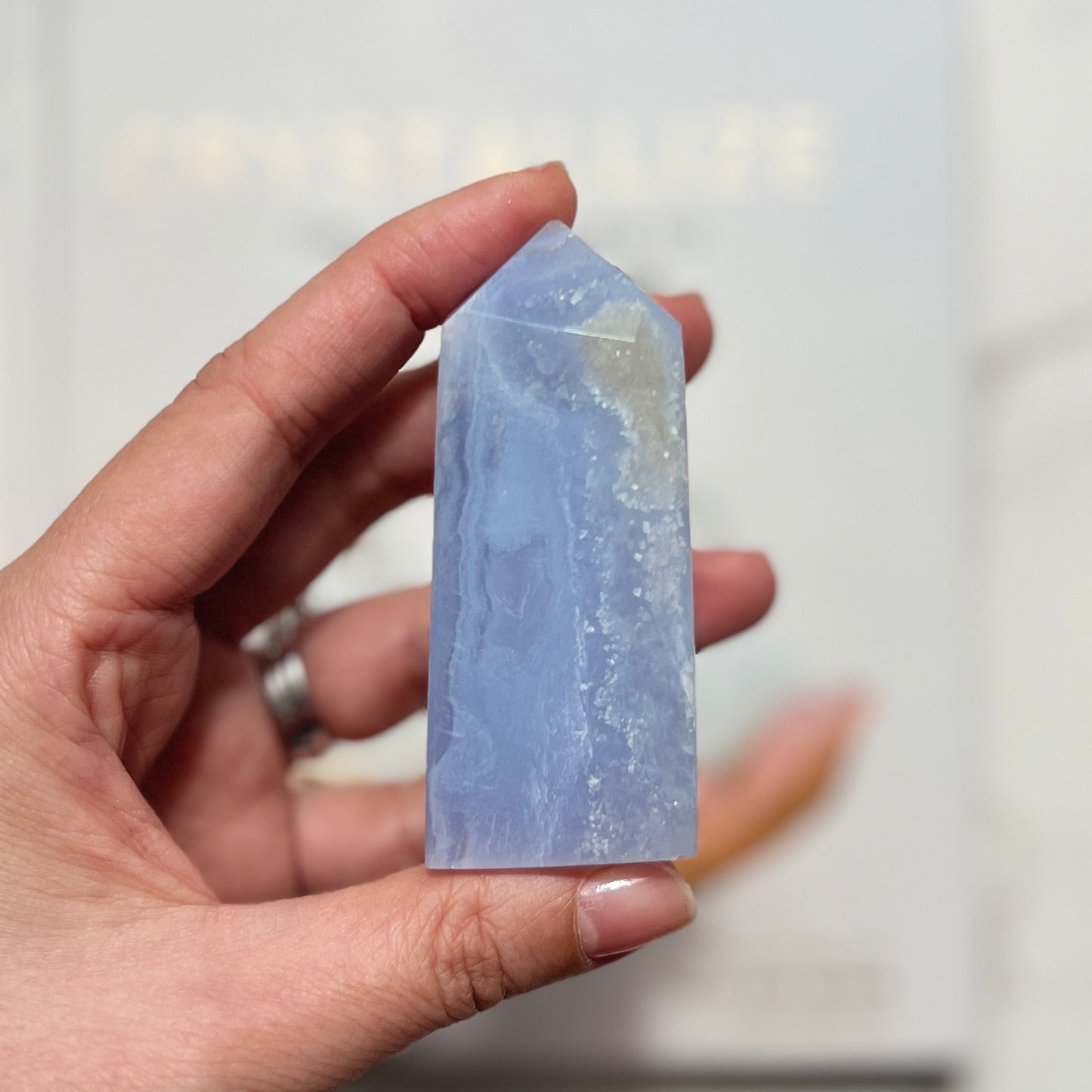 Blue Lace Agate Point 藍紋瑪瑙