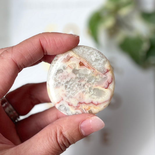 Crazy Lace Agate Palm Stone