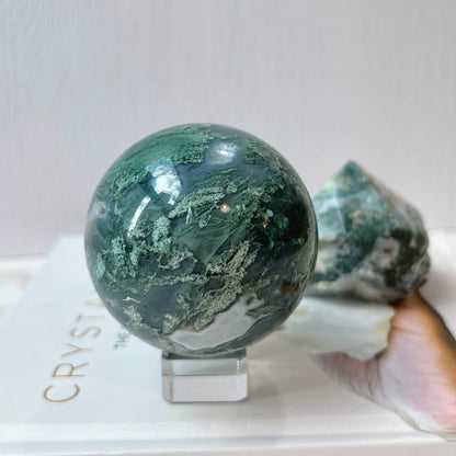 Moss Agate Sphere 6.5cm