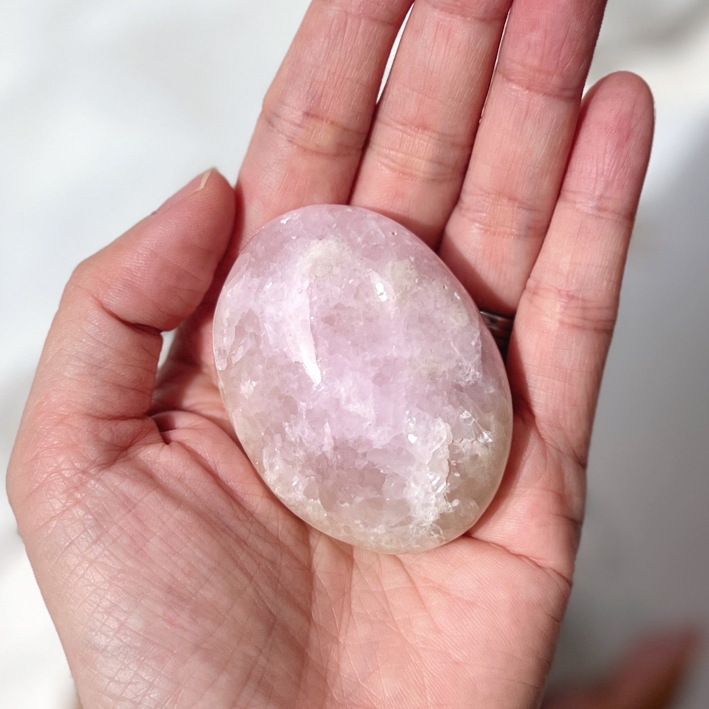 Pink Aragonite Palmstone