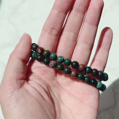 Bloodstone bracelet 6mm