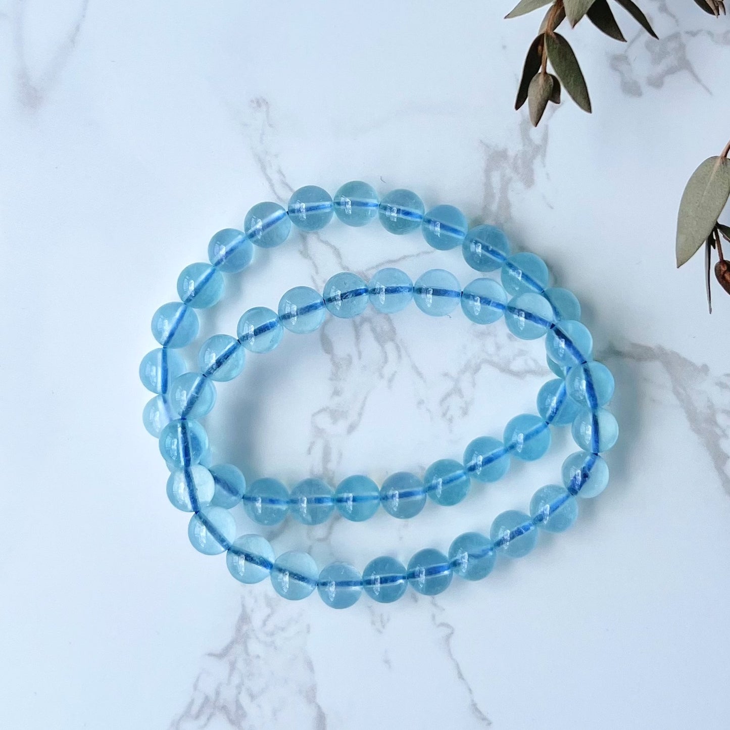 Aquamarine bracelet 7mm